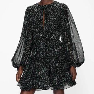 Ted Baker Mairie Full Skirted Dress with Balloon Sleeve Size 2